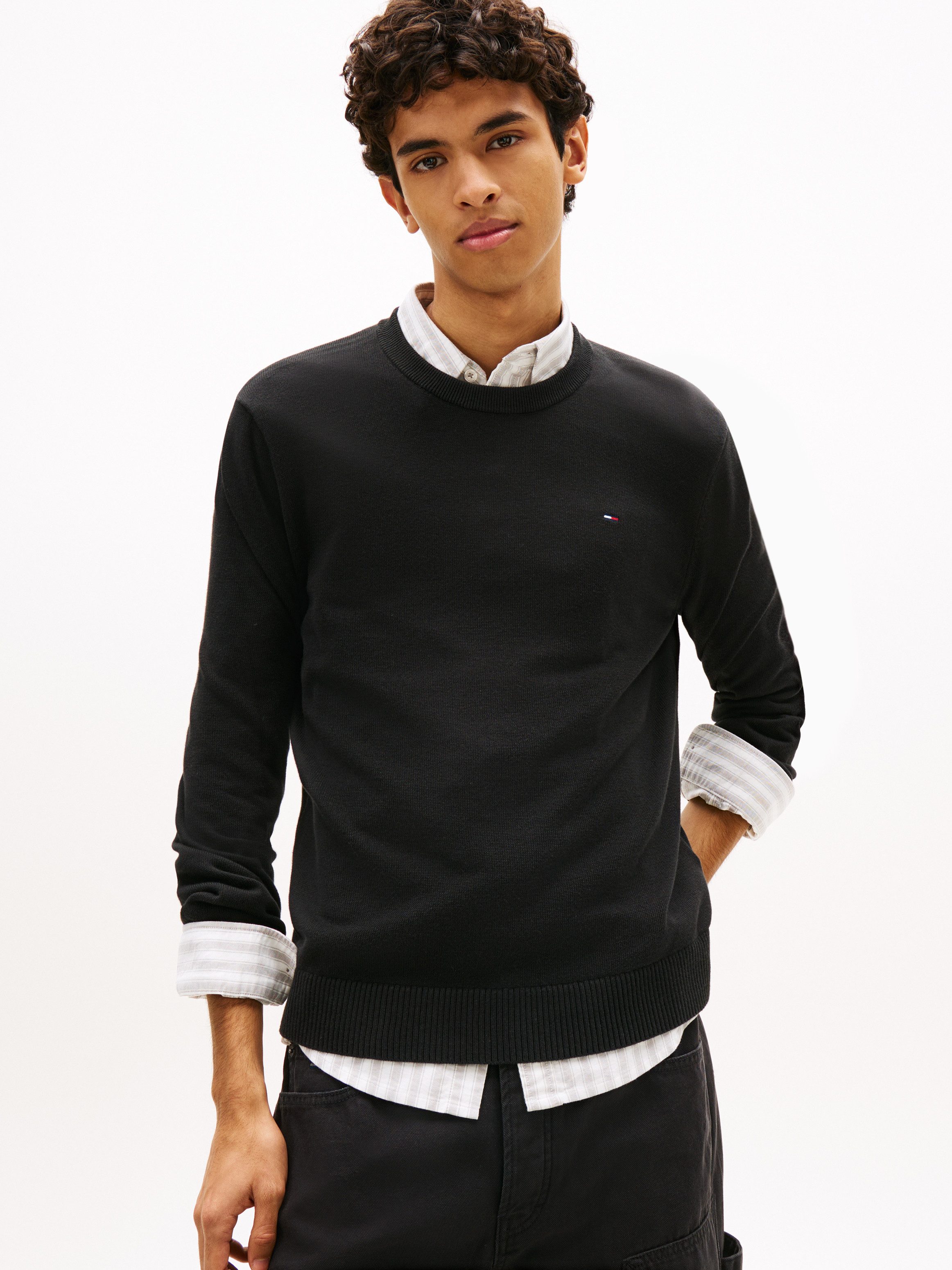Tommy Jeans Strickpullover TJM SLIM FIT LIGHT SWEATER Slim fit mit Rundhals günstig online kaufen