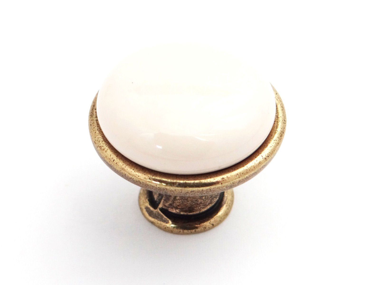 SO-TECH® Möbelknopf Porzellanknopf KARI Messing Antik mit verschiedenen Dekoren, antik vintage Landhausstil - incl. Schraube