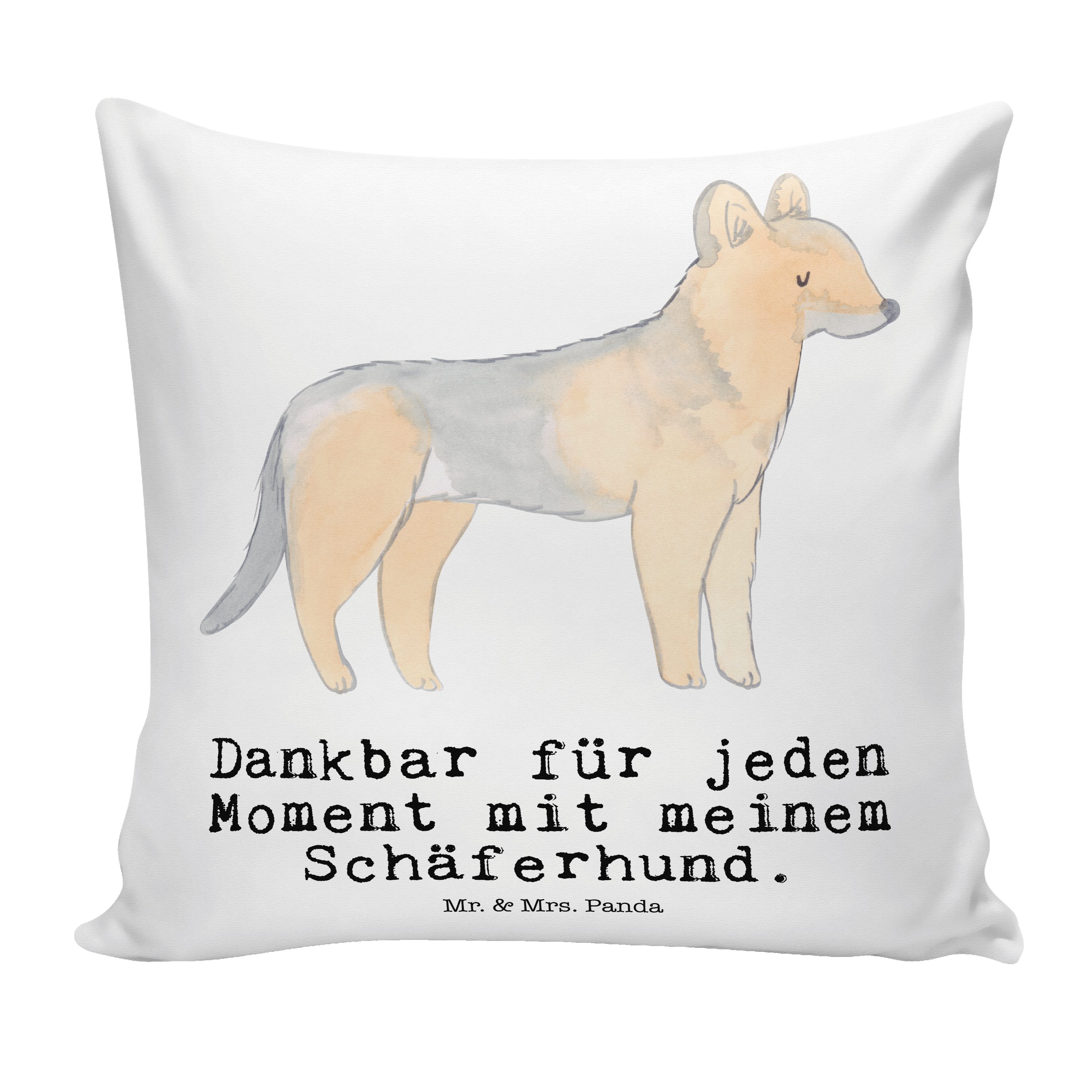 Mrs. Dekokissen Motivkissen, - Moment Geschenk, Dekokissen, & Rasseh Weiß Mr. Panda - Schäferhund