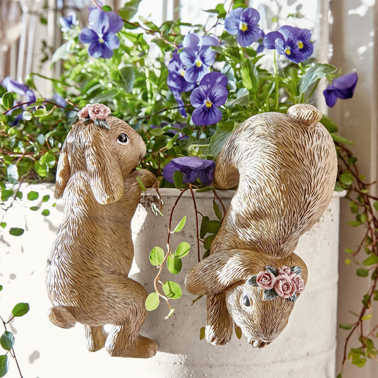 Mirabeau Osterfigur Hase 2er Set Burt braun