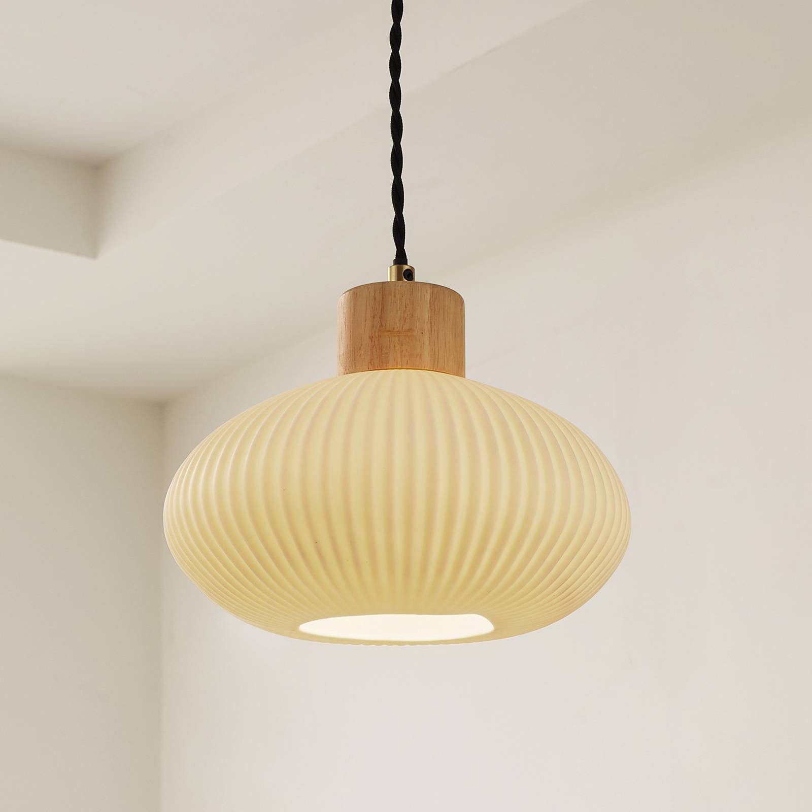 Lindby Hängeleuchte Paulie, Keramik Weiß IP20, 1 x 15 W LED