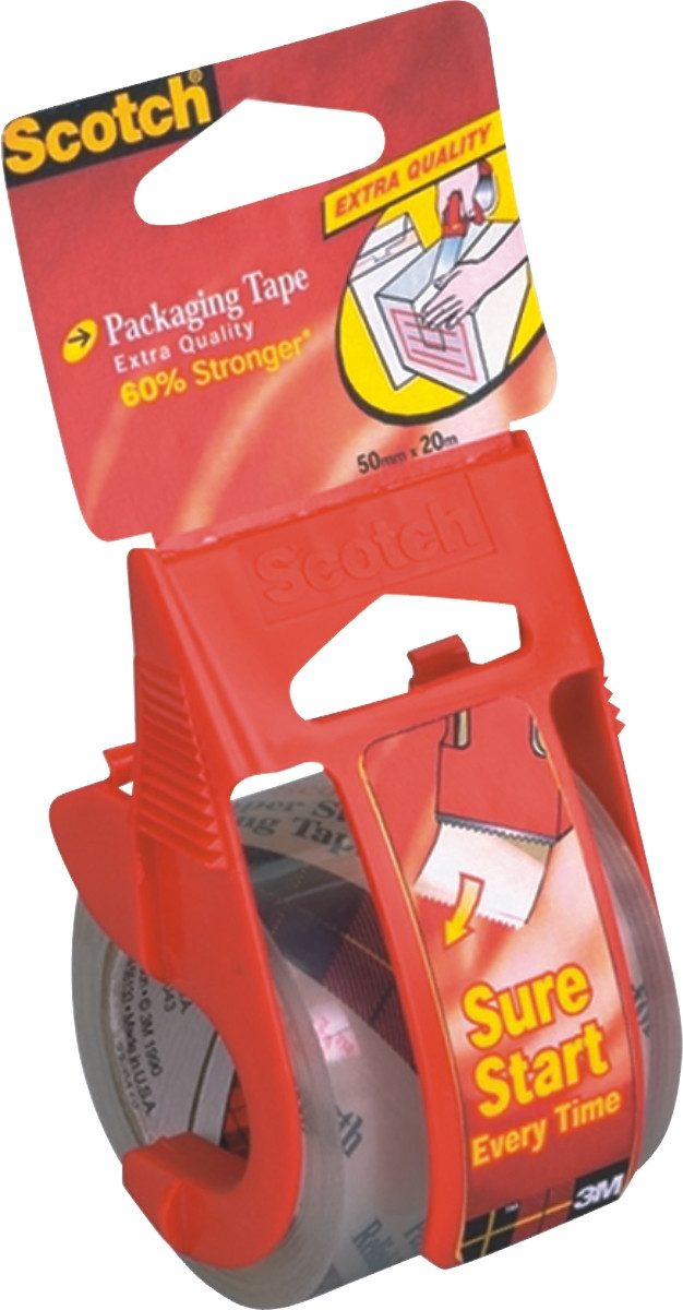 Paket-Klebeband Packband 50mm x 20m mit Abroller transparent.