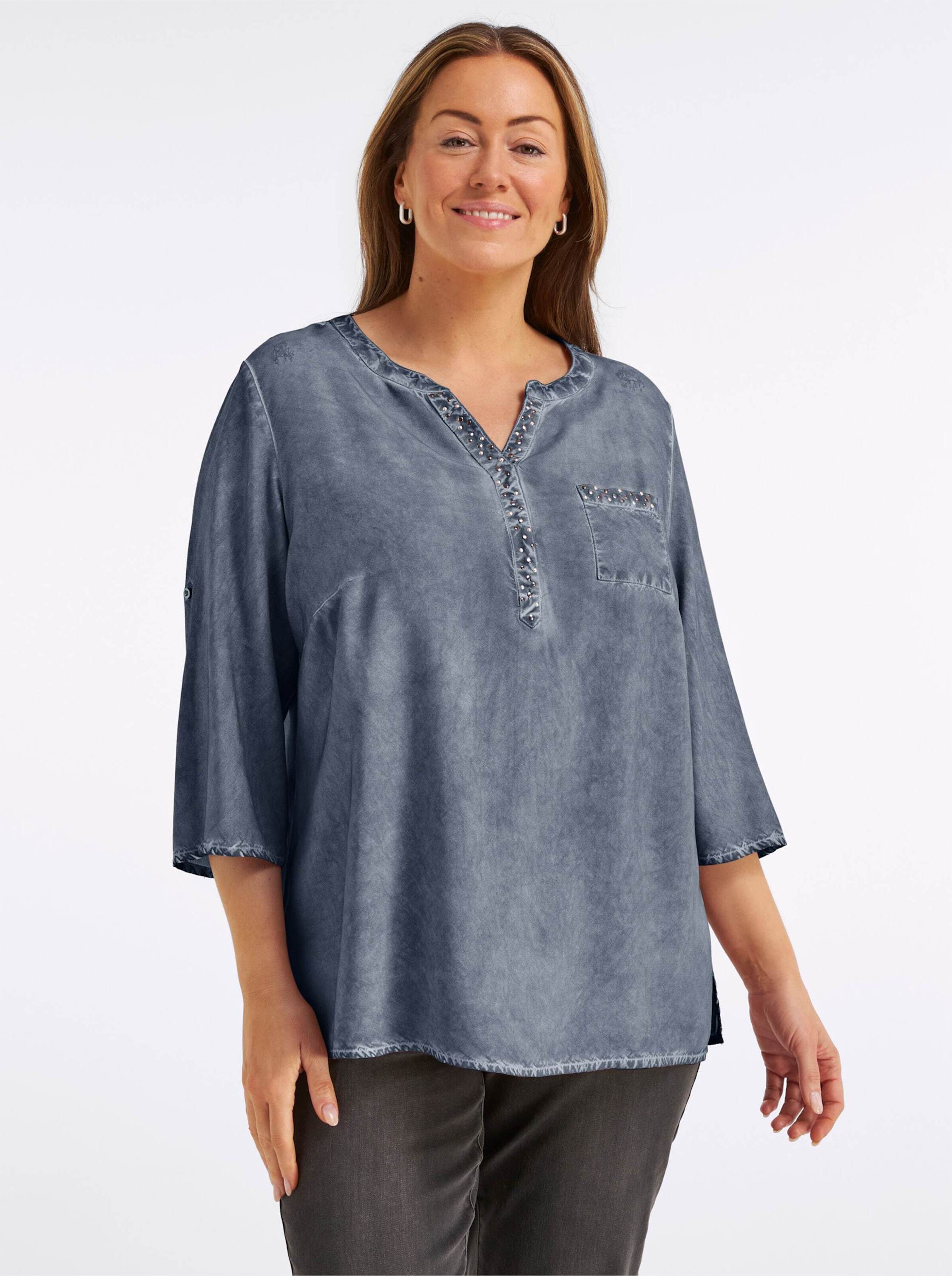 Sieh an! Klassische Bluse Tunika 3/4-Arm