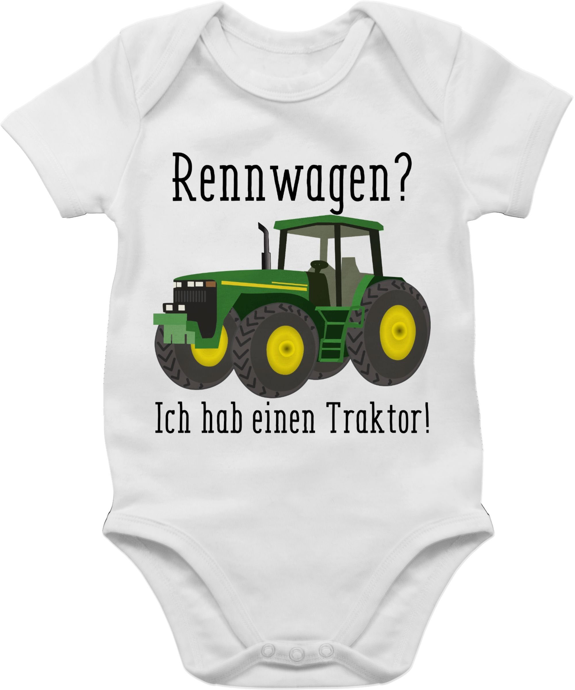 Traktor Trecker Ich Landwirt - 1 Traktor Bauer Geschenk Shirtracer Shirtbody Rennwagen einen Weiß Ges habe