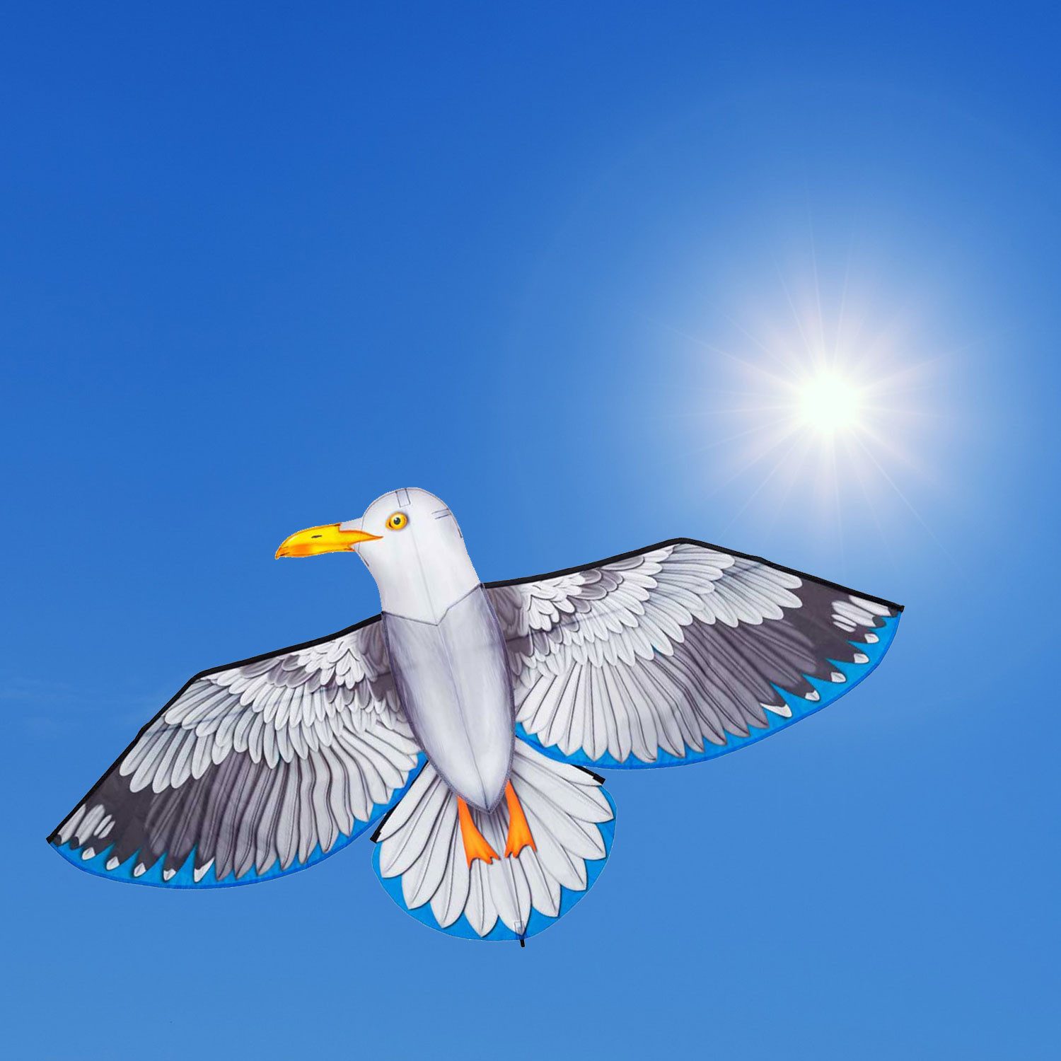 HQ Flug-Drache HQ Kinderdrachen Einleiner Bird Kite 175 cm, hochwertige Materialien, hervorragende Flugeigenschaften