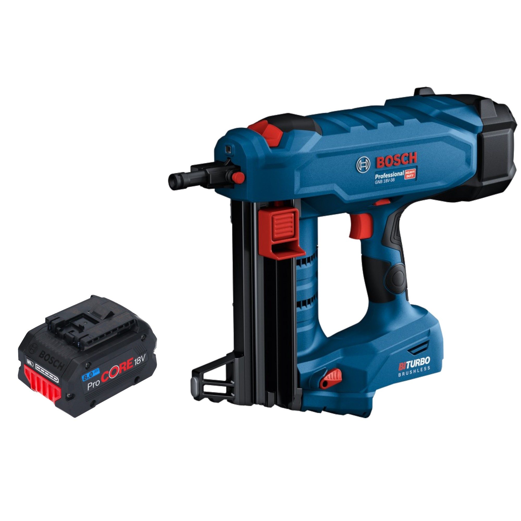 Bosch Professional Nagler Bosch GNB 18V-38 Professional 18 V 13 - 38 mm + 1x ProCORE Akku 8,0 Ah