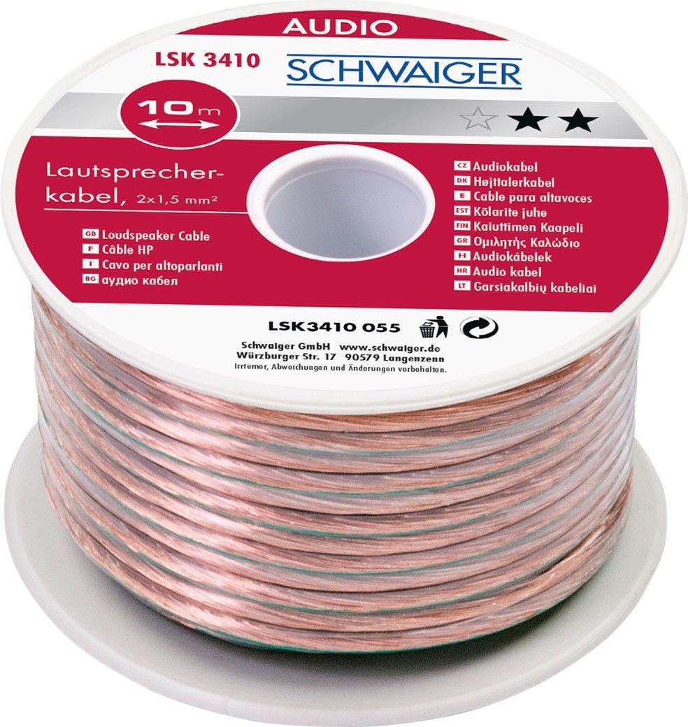 Schwaiger LSK3410 055 Audio-Kabel, unkonfektioniert, (1000 cm), äußerst flexibel