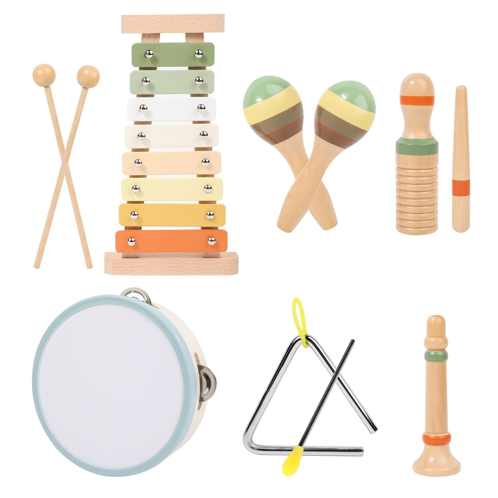 CLTYQ Spielzeug-Musikinstrument 6 Teile Kinder Holz Musikinstrumente Set fü günstig online kaufen