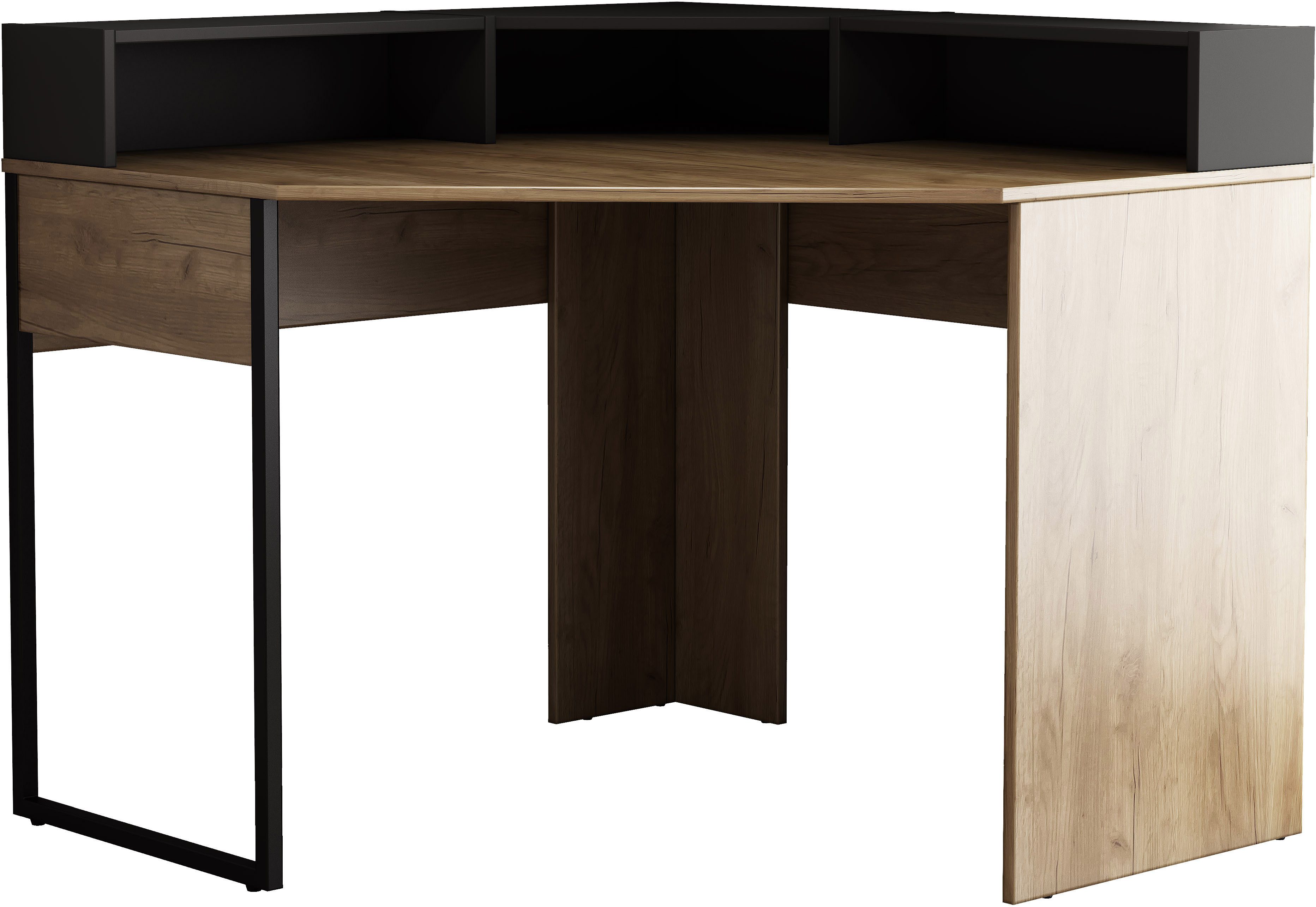 OTTO home Eckschreibtisch Moid, mit Schreibtischaufsatz, modernes Design, B. 100 cm