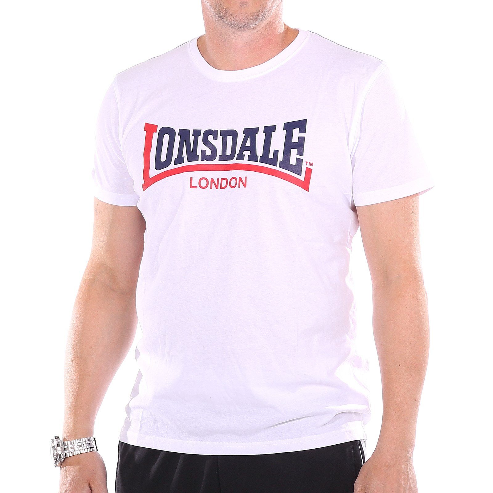 Lonsdale Lonsdale (1-tlg) weiß Two T-Shirt Tone T-Shirt
