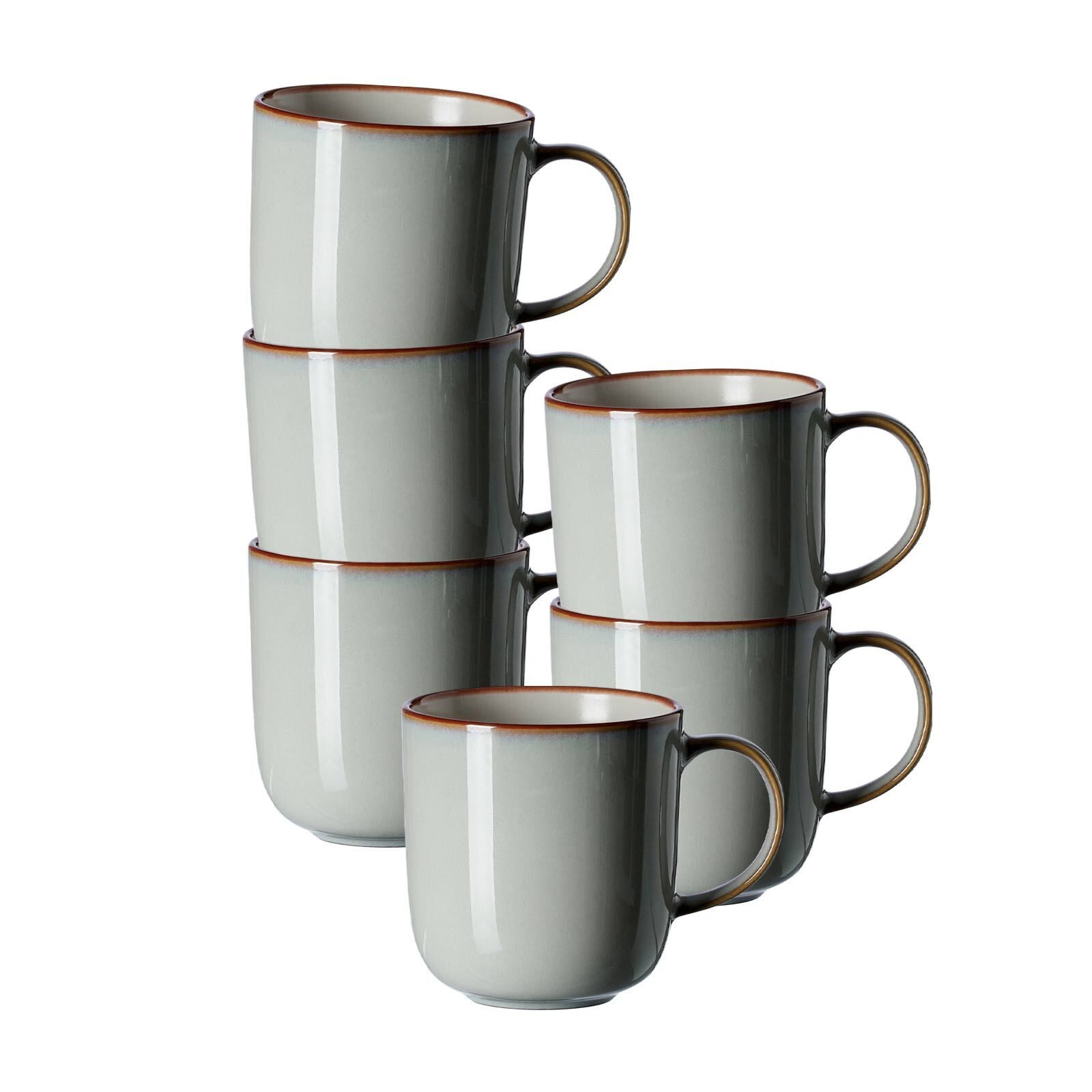 Ritzenhoff & Breker Becher Portofino Kaffeebecher 400 ml 6er Set, 6-tlg., Steinzeug