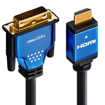 deleyCON deleyCON Premium HQ HDMI zu DVI Kabel - [10m] HDMI-Kabel