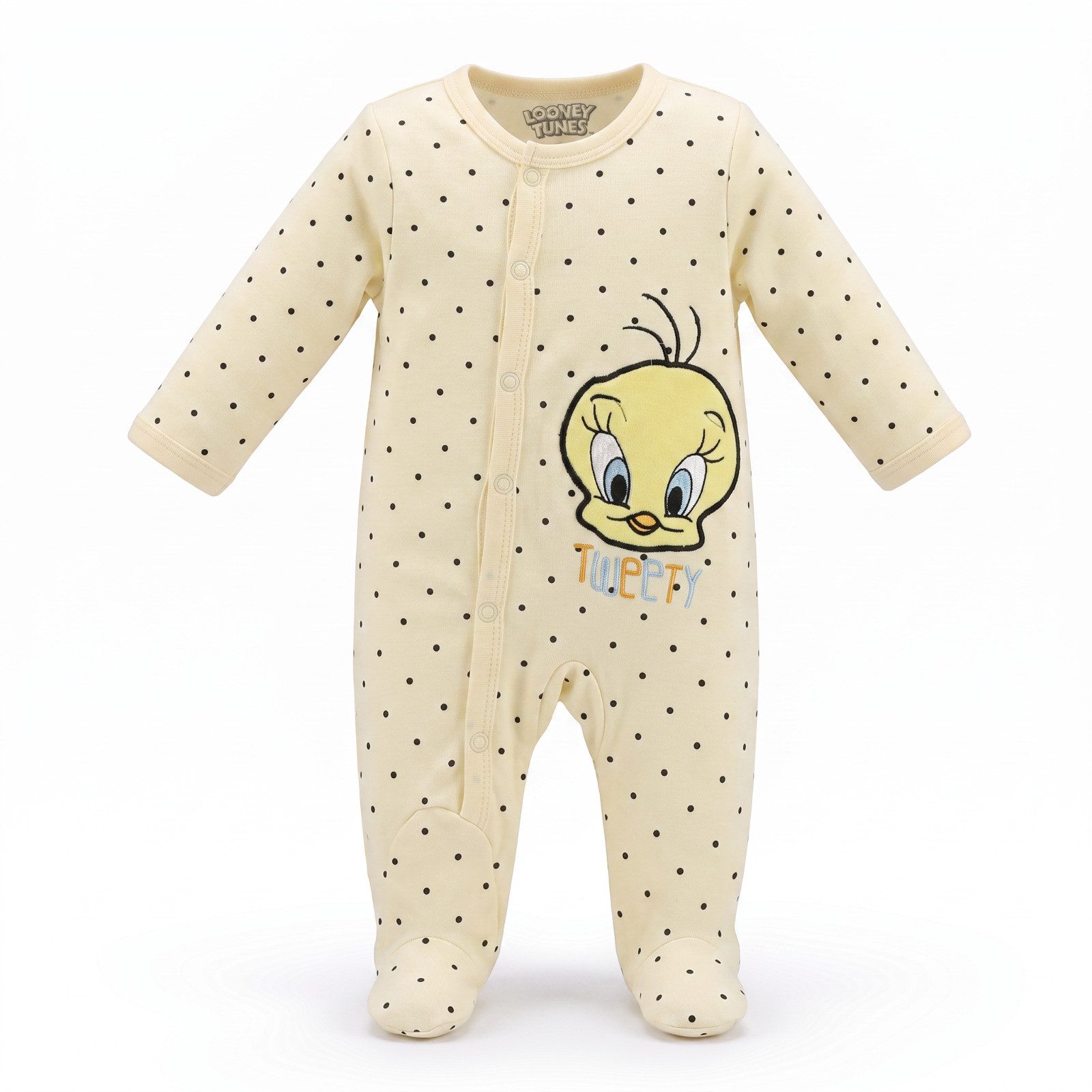 LOONEY TUNES Strampler Looney Tunes Tweety Baby Strampler Einteiler 74–92 100% Baumwolle