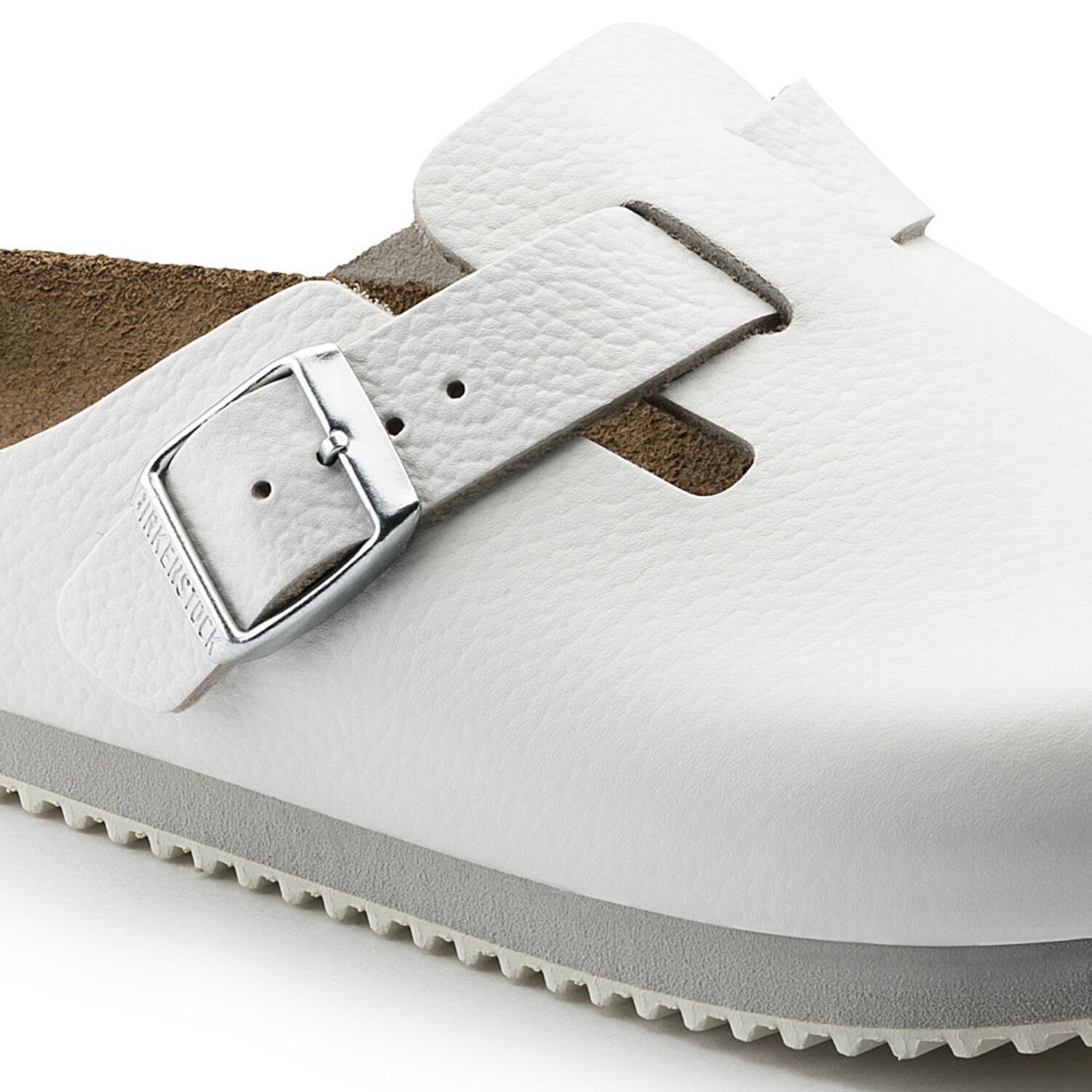 Birkenstock Professional Geschlossener Lederschuh Boston mit bequemen Fußbett aus Kork - Pantolette Hervorragender Tragekomfort - Verloursleder und Rutschfester Eva-Sohle