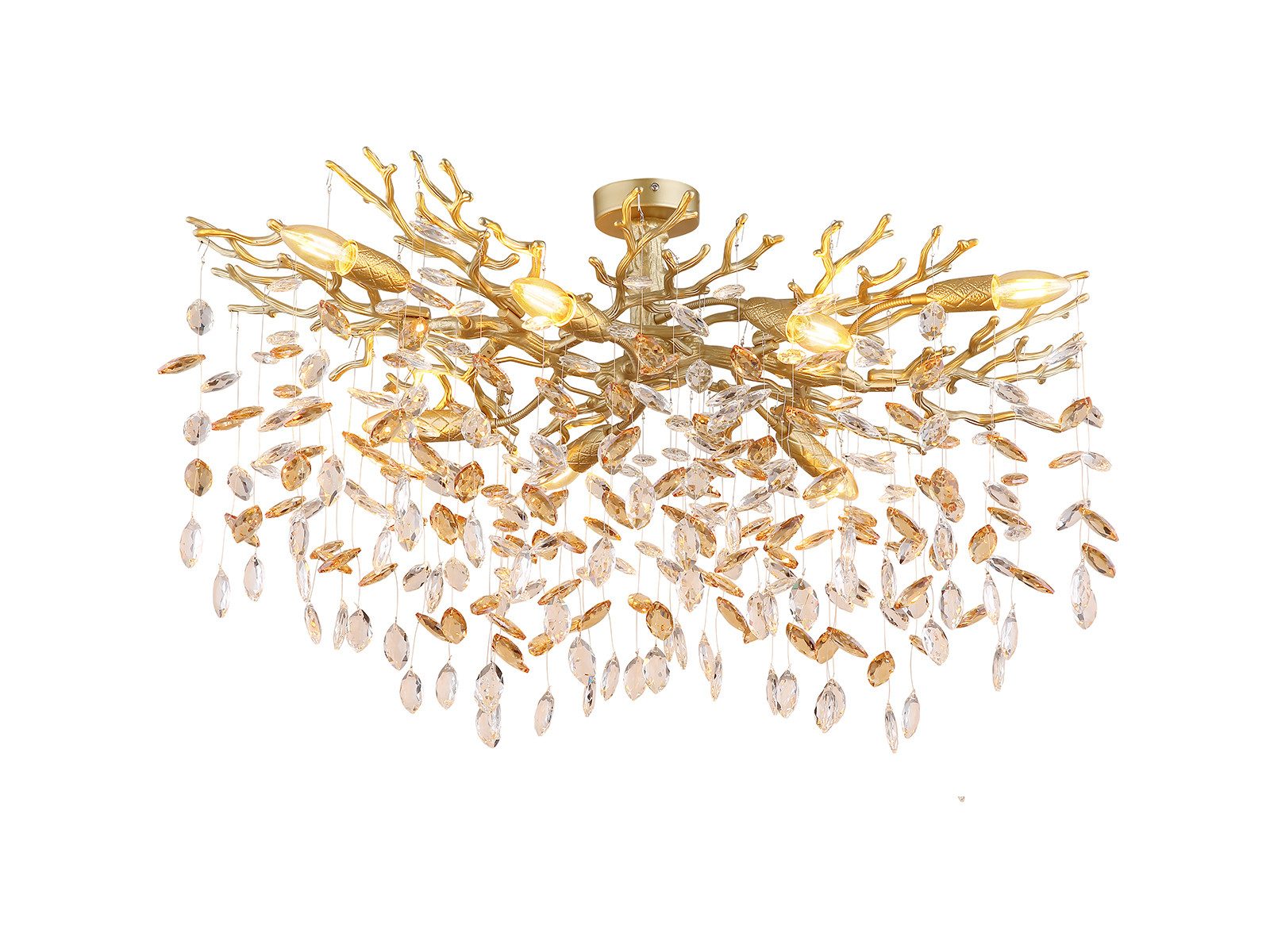 GLOBO LIGHTING LED Deckenleuchte mit Kristall 2-farbig, Breite 85cm, Dimmfu günstig online kaufen