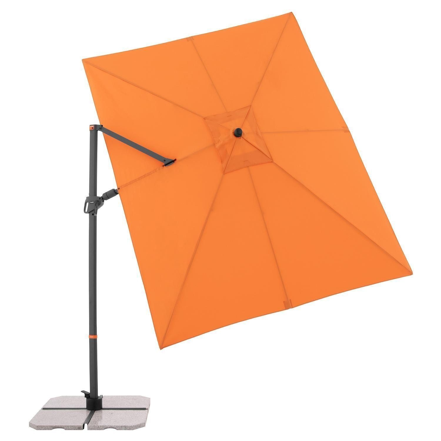 doppler® Ampelschirm MY ZONE, Anthrazit, Orange, Aluminium, Polyester, LxB: 240x320 cm, dreh- und schwenkbar