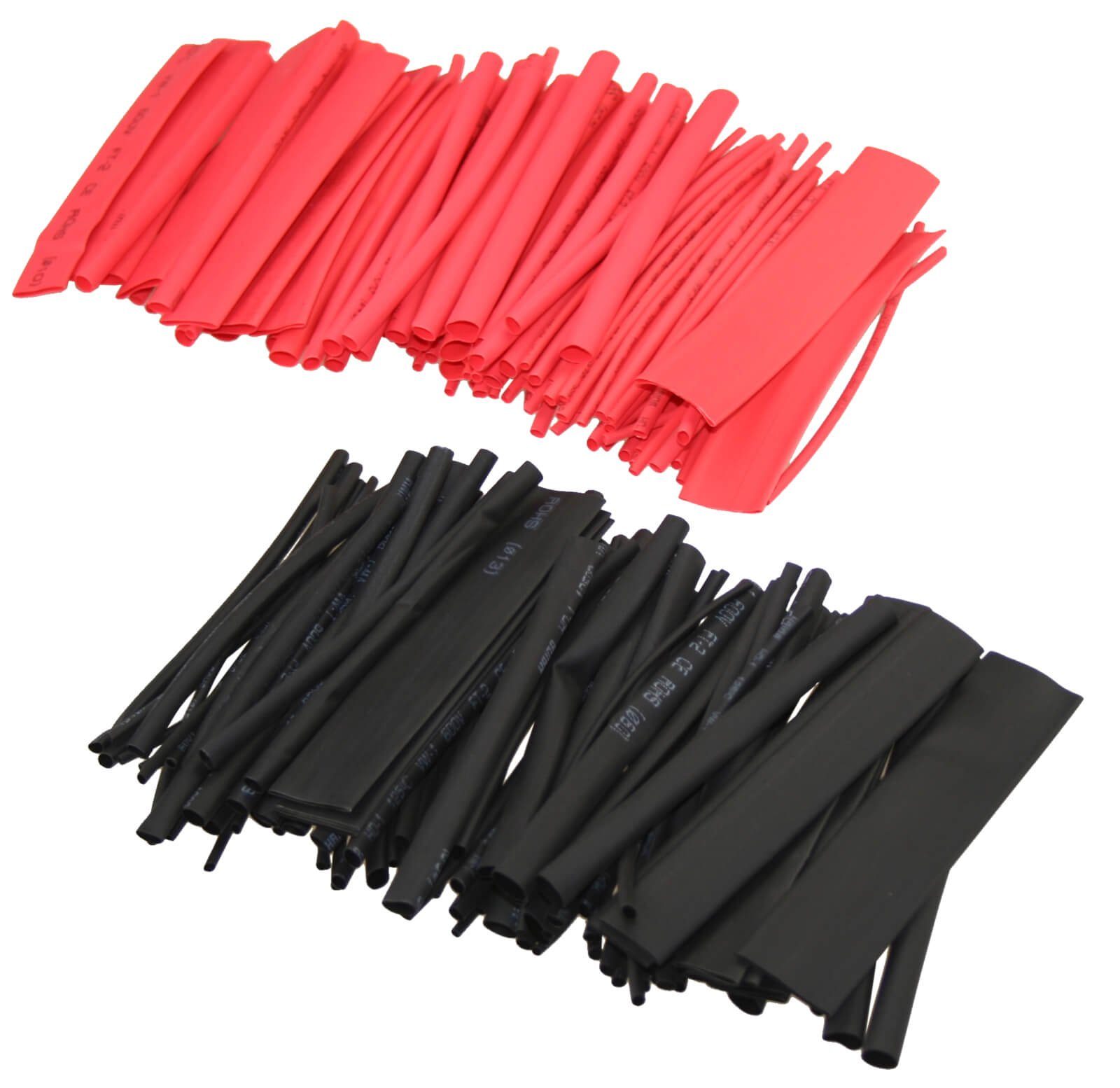 ChiliTec Wärmeschrumpfschlauch Schrumpfschlauch Sortiment 200 tlg lose schwarz rot