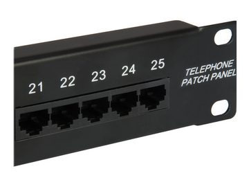 DIGITAL DATA Kabelkanal EQUIP Patchpanel 25x Cat3 19" 1U Dual-IDC-komp. schwarz
