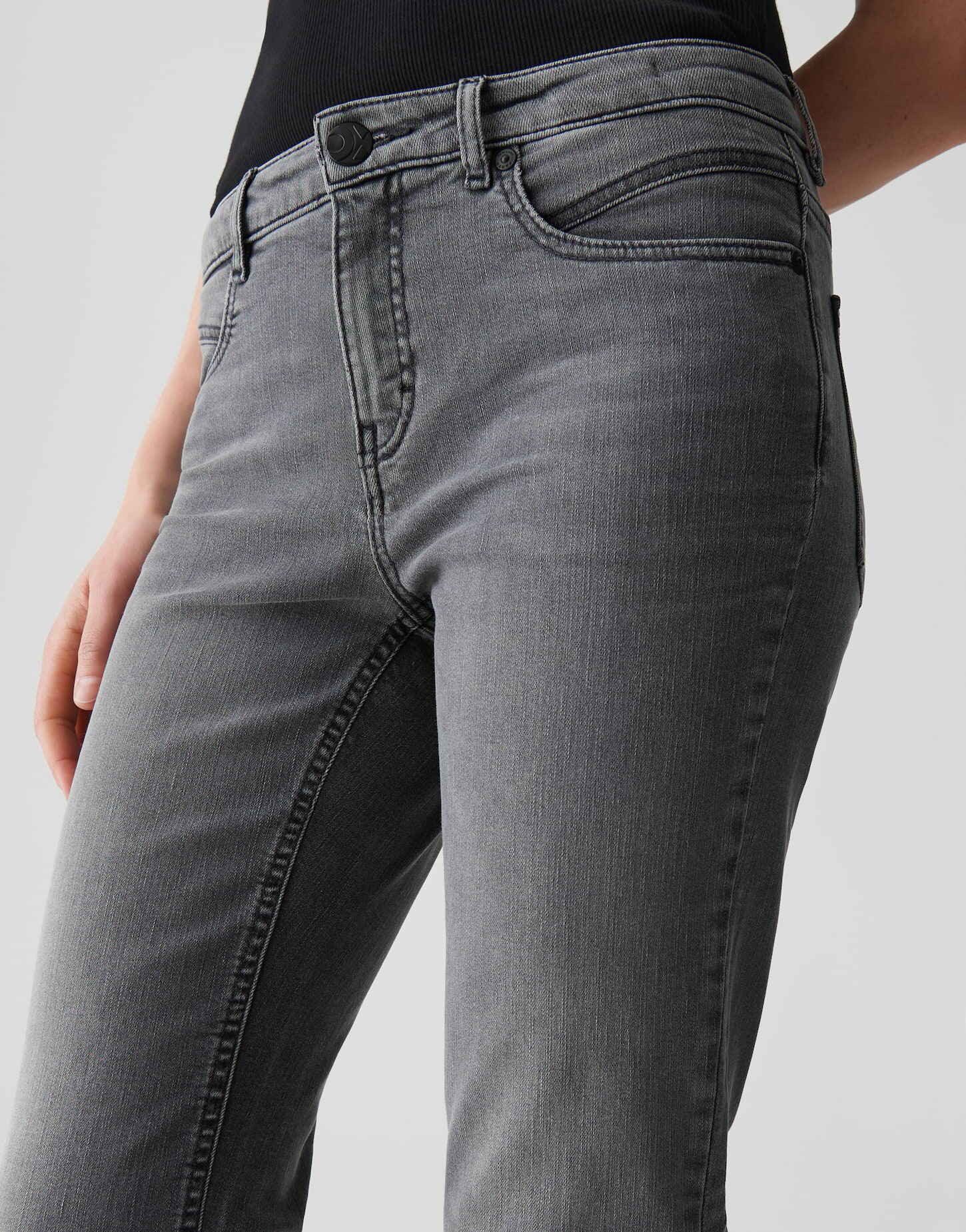 OPUS PANTS 5-Pocket-Jeans ENJA HOPE aus BCI Cotton Low Rise Long, BCI Cotton, leichte Used-Effekte