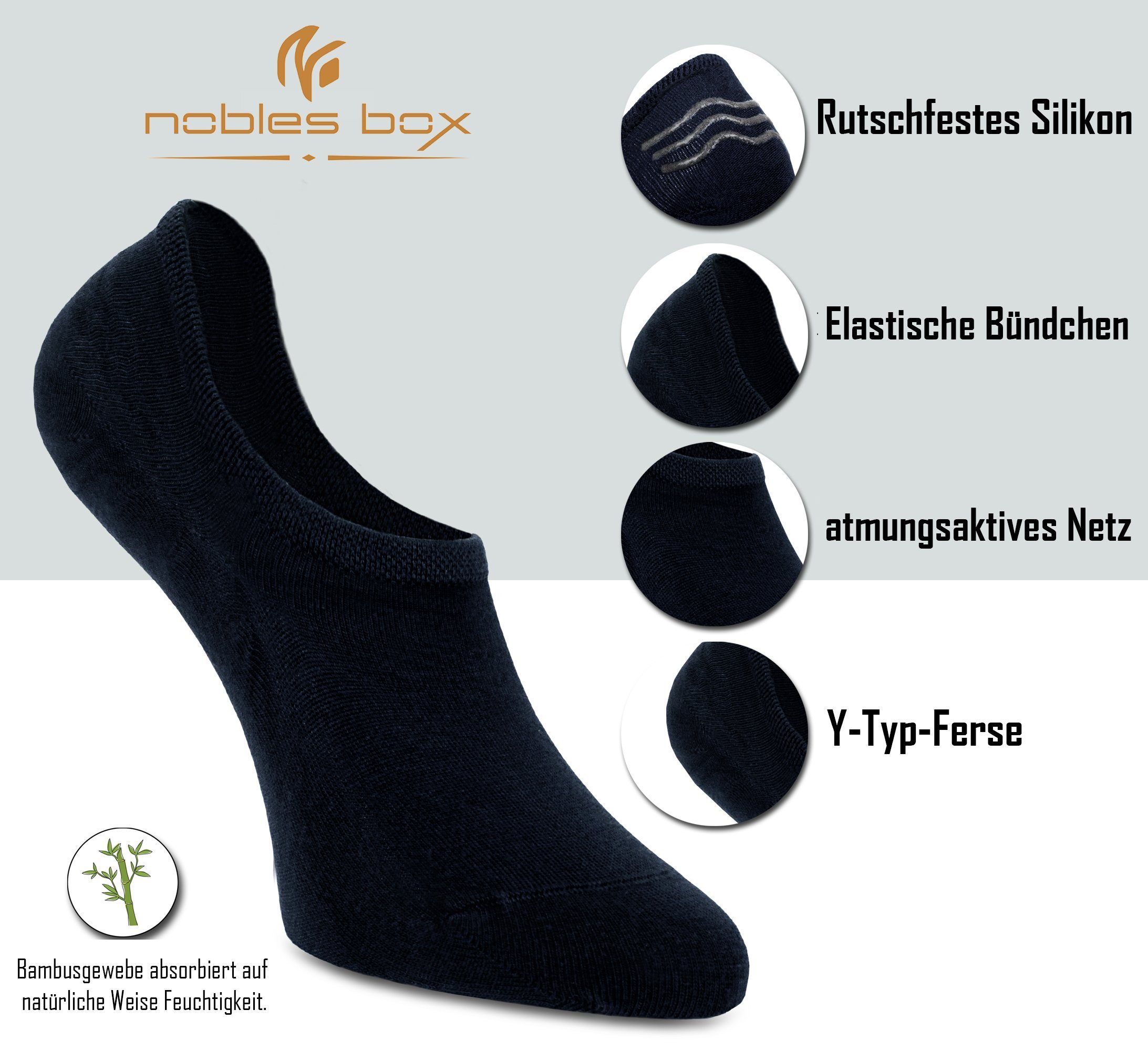 NoblesBox Kurzsocken No-Show Socken (Box, 6-Paar) günstig online kaufen