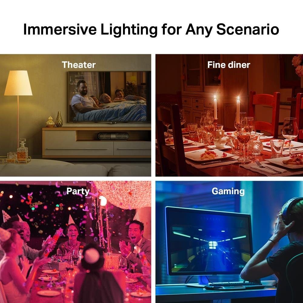 tp-link Tapo L530E 2er Set Smarte Lampe, Smarte Intelligente WLAN-Glühbirne 8,7 W E27-Fassung