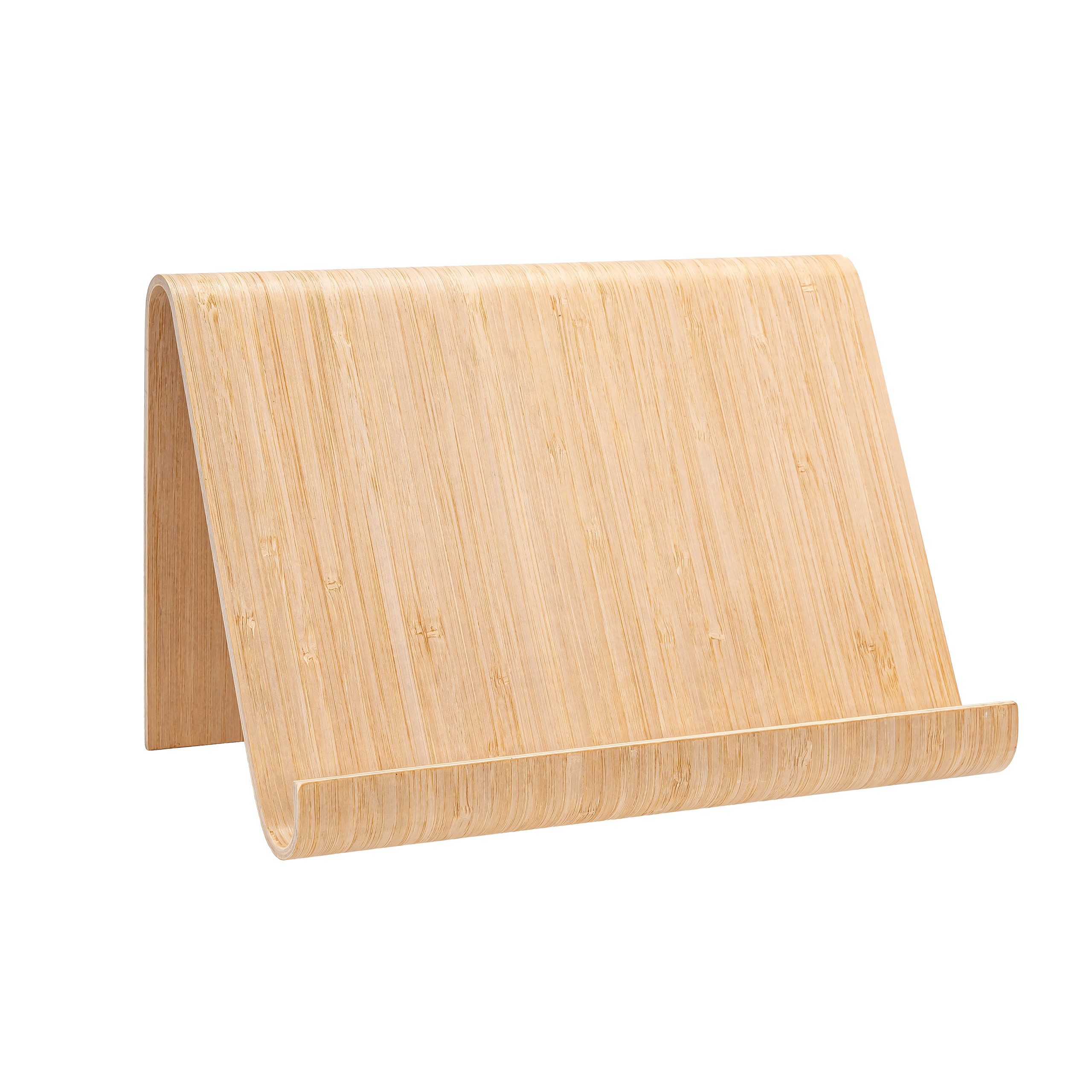 BONETTI Tablet-Ständer Tablet-Halter aus Holz, ca. 26 x 16 cm, auch als Buchständer nutzbar, (bis 12,9 Zoll, modernes, geschwungenes Design - handlich und leicht)
