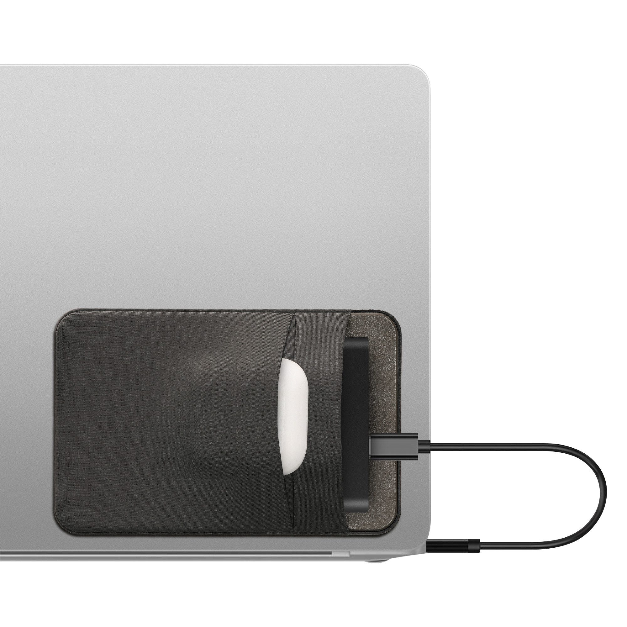 kwmobile Festplattenhülle Tasche für Portable SSD SanDisk, Samsung T7, Crucial X8, HDD Halterung, 10x7cm - Elastisches Case Hülle externe Festplatte selbstklebend