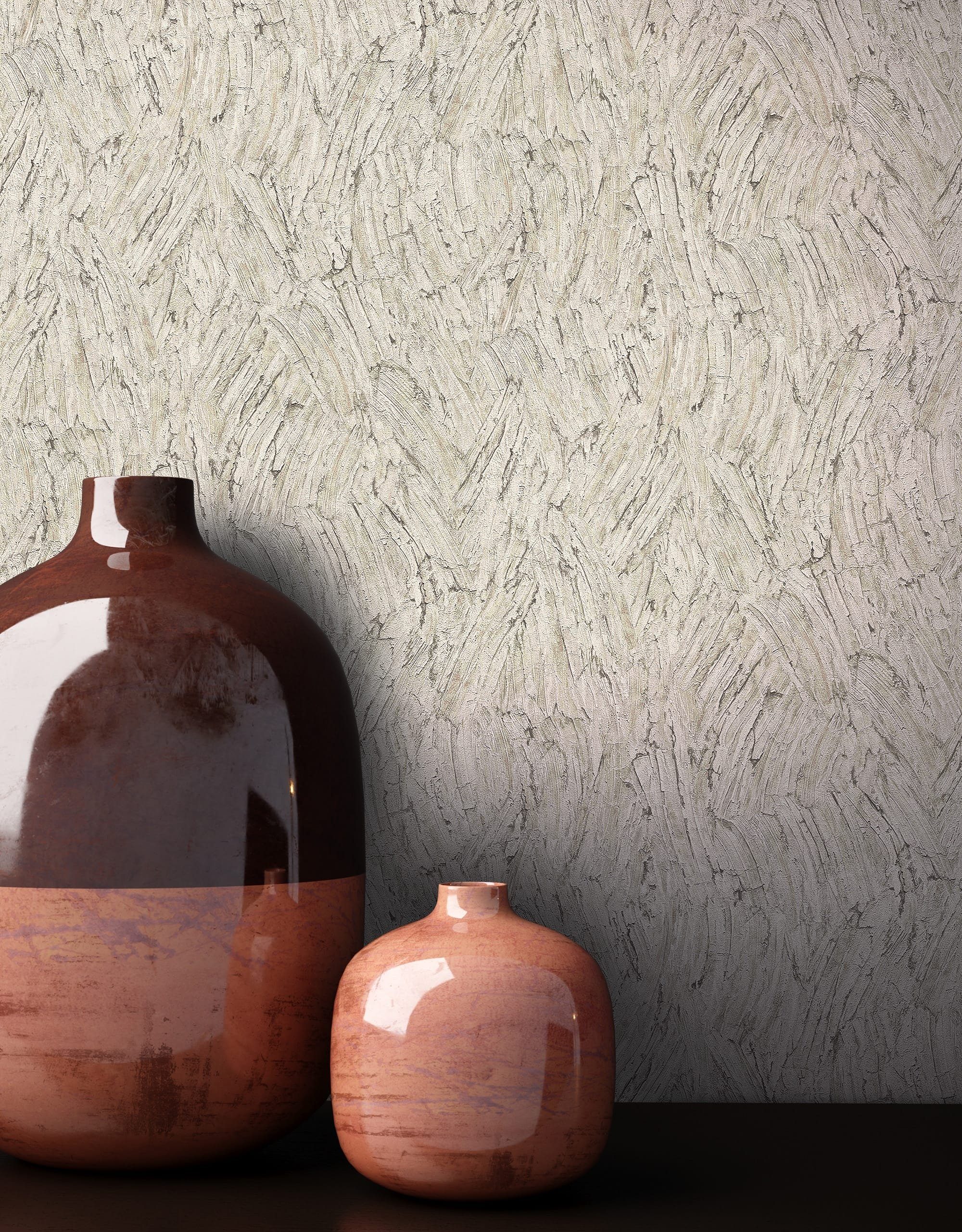 Newroom Vliestapete Alvaro Beige Tapete Mustertapete Muster,Struktur,Metall günstig online kaufen