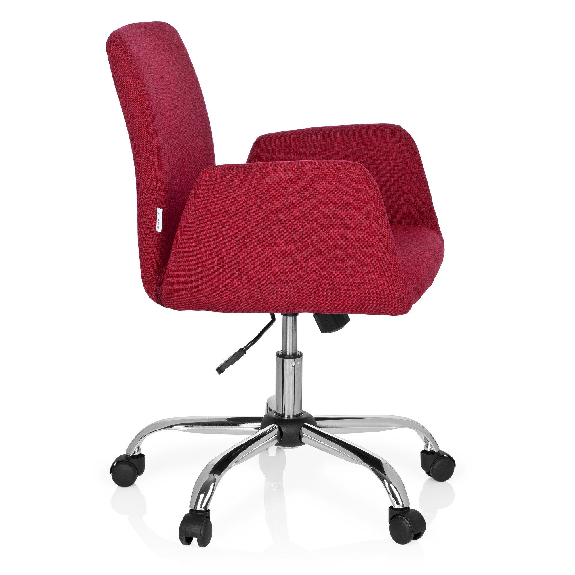 (1 mit hjh OFFICE Schreibtischstuhl Stoff FLOW Drehstuhl ergonomisch Bürostuhl Armlehnen Home Rot St), Office