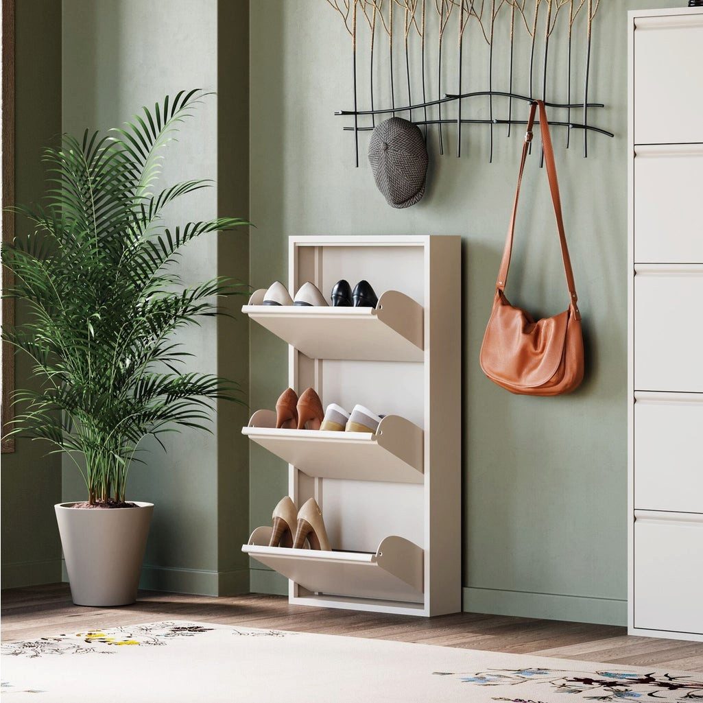 Kare Design Schuhschrank Caruso schmaler Schuhkipper mit 3 Klappen