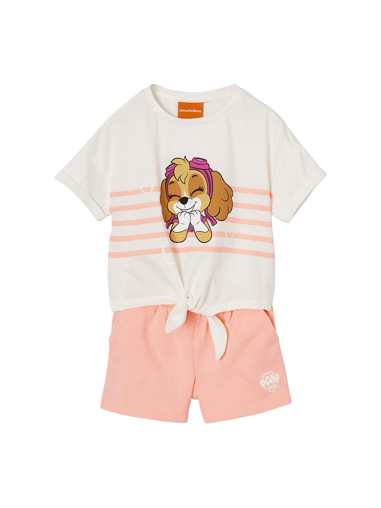 vertbaudet Shirt & Rock Kinder-Set: T-Shirt mit Knoten & Shorts PAW PATROL