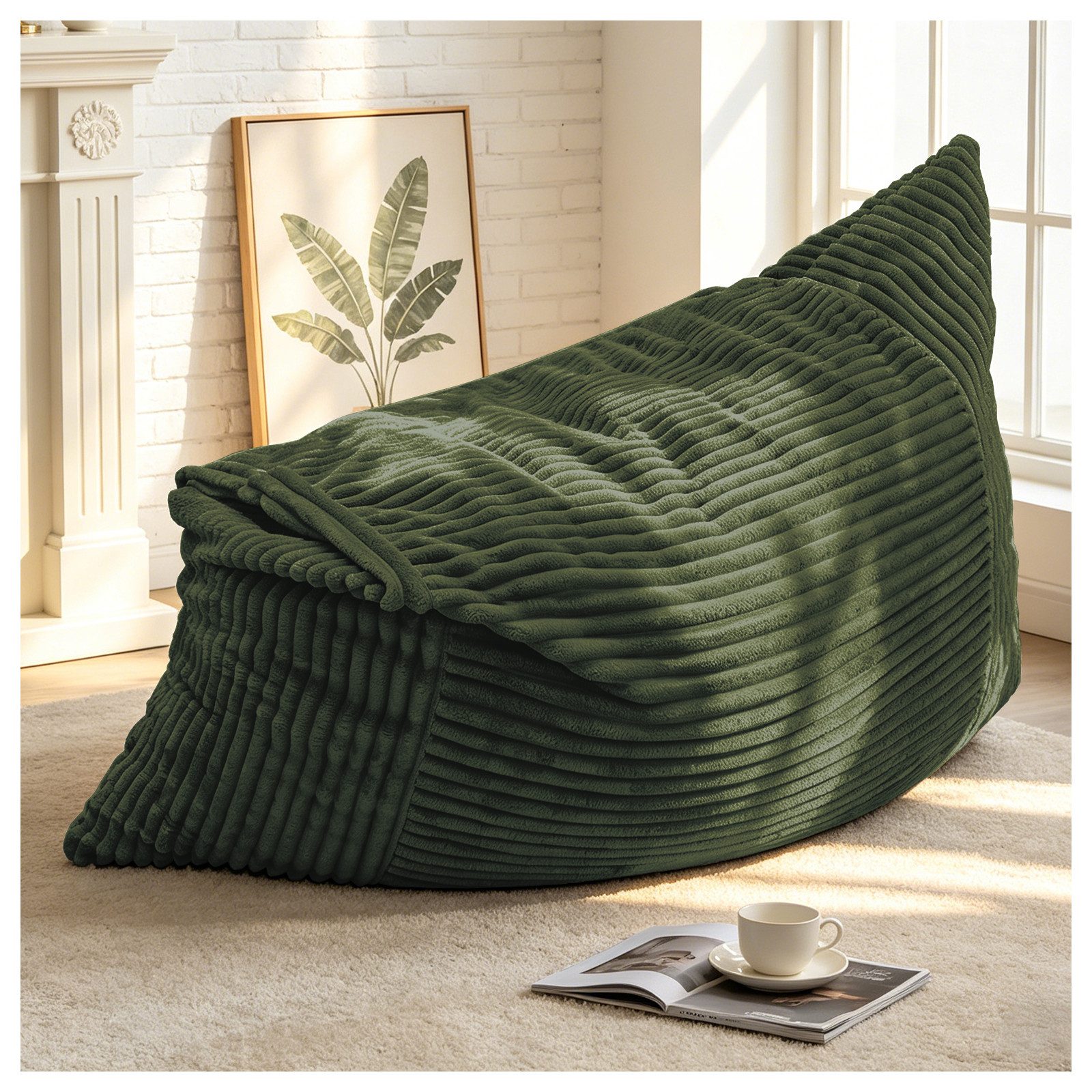 ANYSUN Sitzsack Übergroßer, wandelbarer Sitzsack, formstabil, mit Memory-Schaum (Set, Sitzsack), 180*125cm,Weicher Cordstoff, für Wohn-, Schlaf-, Gäste- & Gamingzimmer
