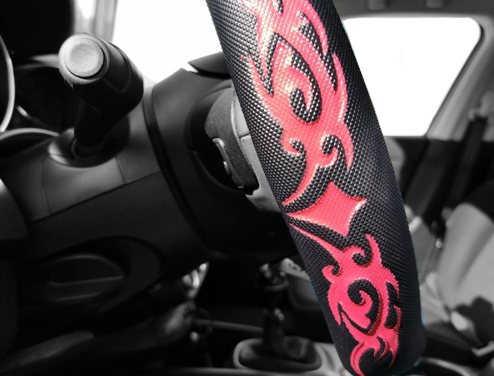 HR-IMOTION DRAGON ORNAMENTS Steering Wheel Cover for 37 - 39 cm Steering Wheels, Car Adapter