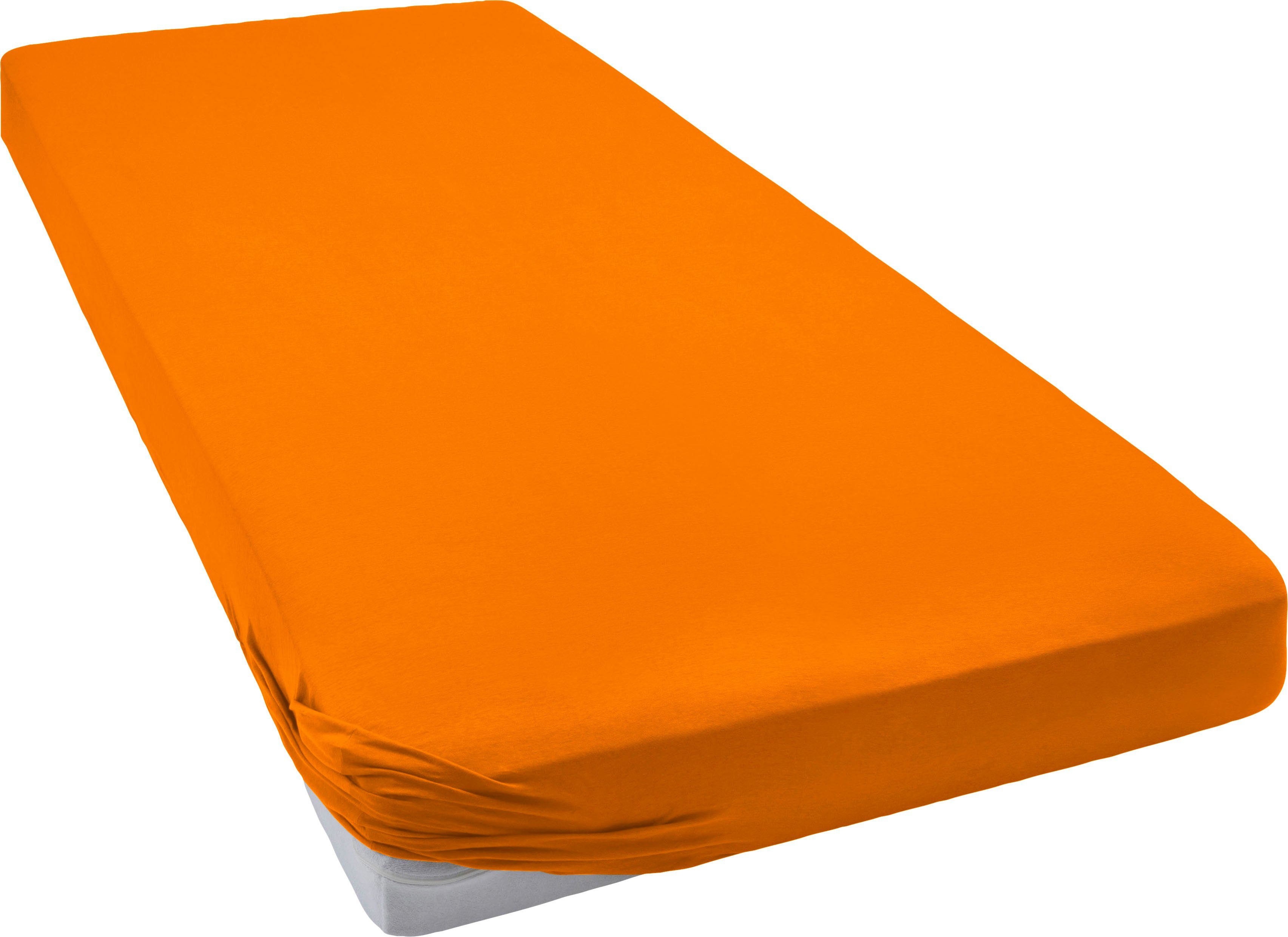 bellana Spannbettlaken bellana exclusiv aus 100% Mako-Baumwolle, 150 g/m², bügelfrei, Mako-Jersey, Gummizug: rundum, (1 Stück), feinste Mako-Baumwolle, Spannbetttuch für Matratzen bis 25cm Höhe