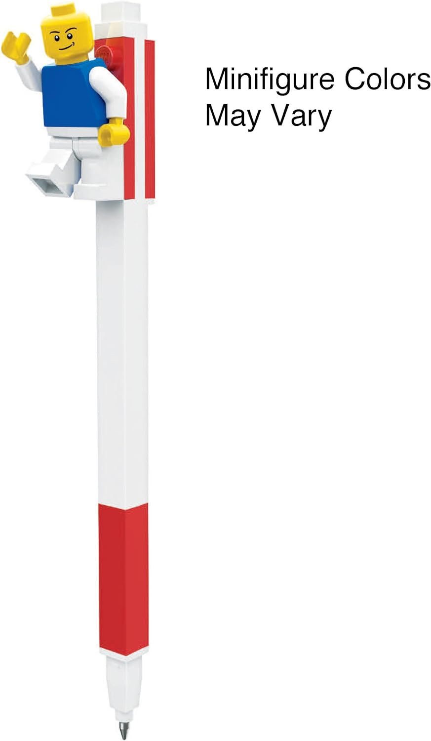 LEGO® Gelroller Briefpapier-Brieffreund – Roter LEGO-Gelstift und klassische Minifigur