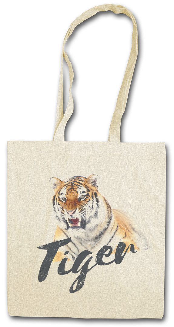 Urban Backwoods Beuteltasche Tiger Stofftasche Tigers Tattoo Asia White Animal Wildlife Africa (1-tlg), Welfare Cat Raubkatze Katze