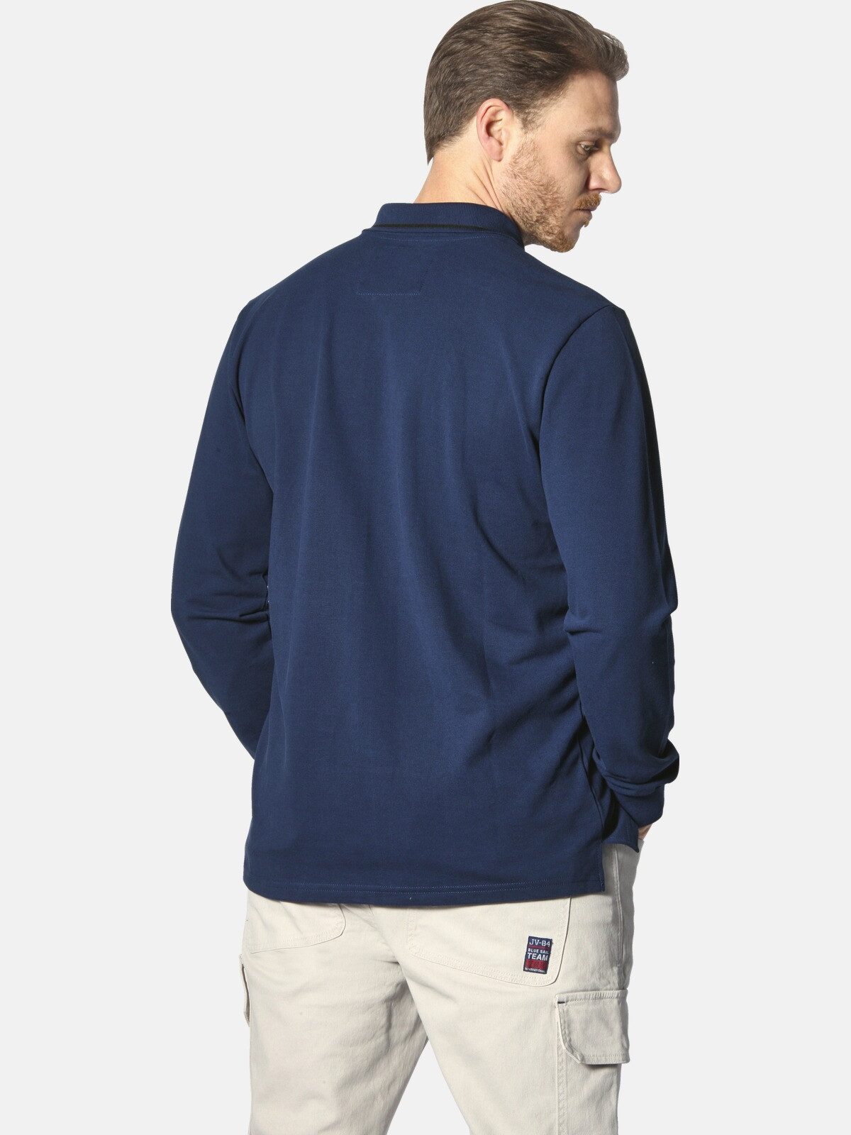 Jan Vanderstorm Langarm-Poloshirt ELLIS in hochwertiger Pikee-Qualität günstig online kaufen