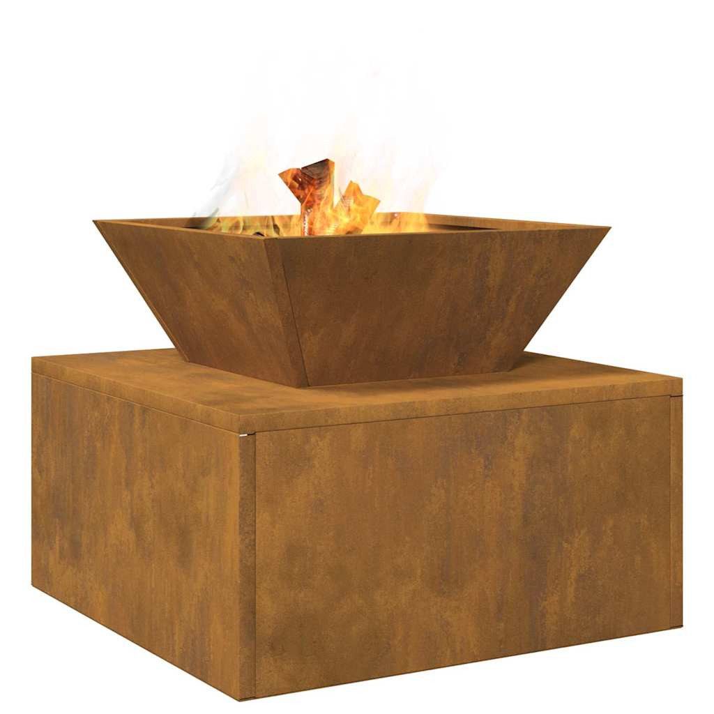 vidaXL Feuerkorb 50 x 50 x 40 cm Feuerstelle 50x50x40 cm aus Cortenstahl