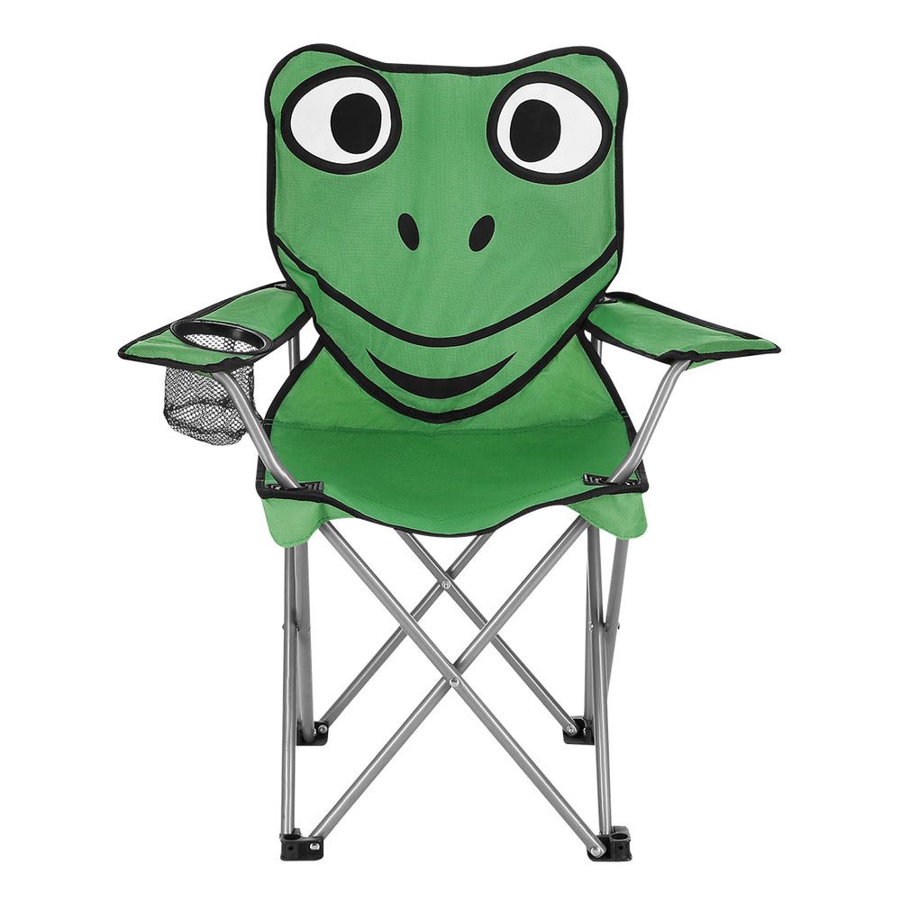 Nils Kinderstuhl Kinderfaltstuhl Campingstuhl Klappstuhl (Spar-Set, 1 St), Frosch-Motiv, faltbar, Becherhalter, Tragetasche