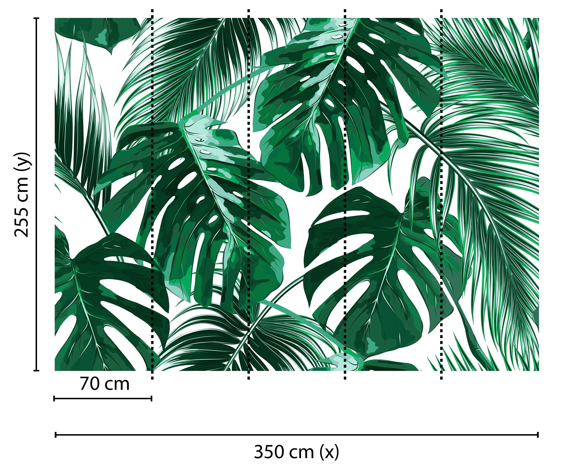 living walls Fototapete Designwalls Palm Leaves 1, glatt, (5 St), Vlies, Wand, Schräge, Decke. Reduzierter Preis € 97,68. Unverbindliche Preisempfehlung € 159,95, (€ 97,68 pro 1 Stk)
