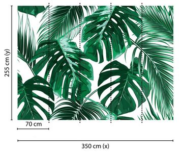 living walls Fototapete Designwalls Palm Leaves 1, glatt, (5 St), Vlies, Wand, Schräge, Decke