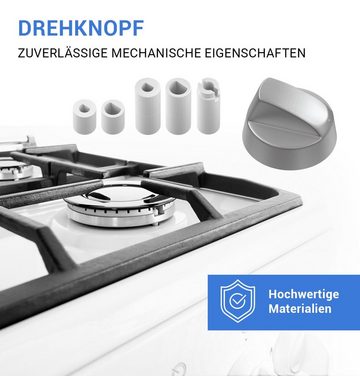 VIOKS Griff Knebel mit Adaptern universal, 43mmØ silbern für alle Marken Backofen Herd Heizgerät