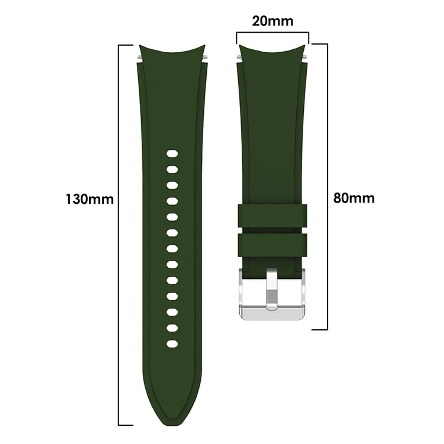 40mm, Smartwatch-Armband Smartwatch-Armband Watch Watch 40mm Armband Silikon Galaxy Design Ersatz 4 für Armeegrün Samsung 4 Sport König Samsung Galaxy