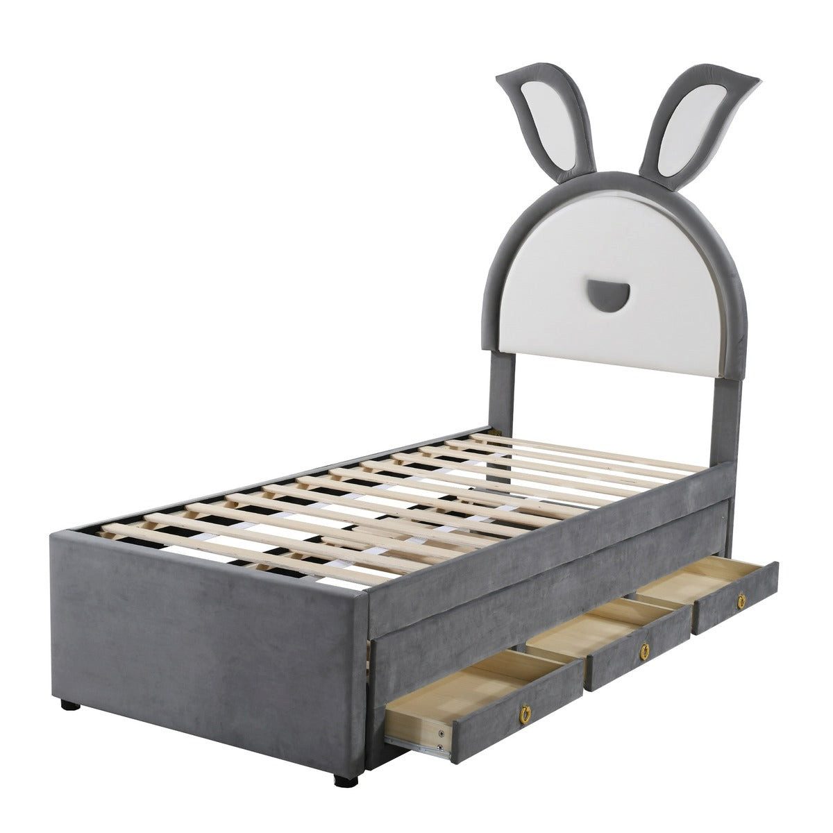 SSY Polsterbett Polsterbett, 90x200 cm, in Grau, aus Upholstered (set, 1-tlg., Bettgestell ohne Matratze), Bettgestell mit Lattenrost