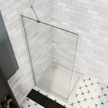 duschspa Duschwand 185cm 6mm ESG Seitenwand Walk in Dusche Glastrennwand, Einscheibensicherheitsglas, Sicherheitsglas, (Set), Glas, Nano Glas