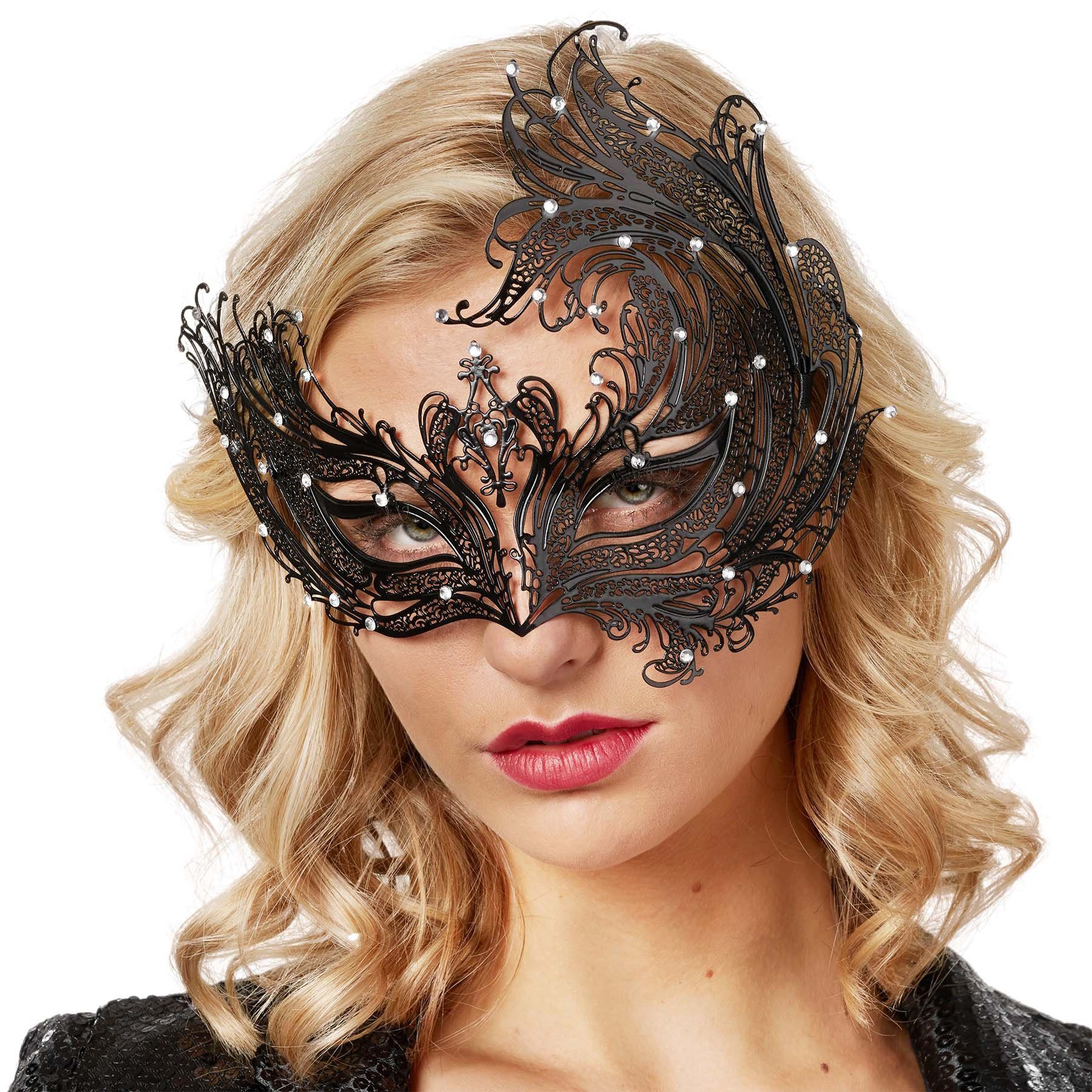 dressforfun Kostüm Metallmaske Phönix, Elegante Metallmaske in Einheitsgröße