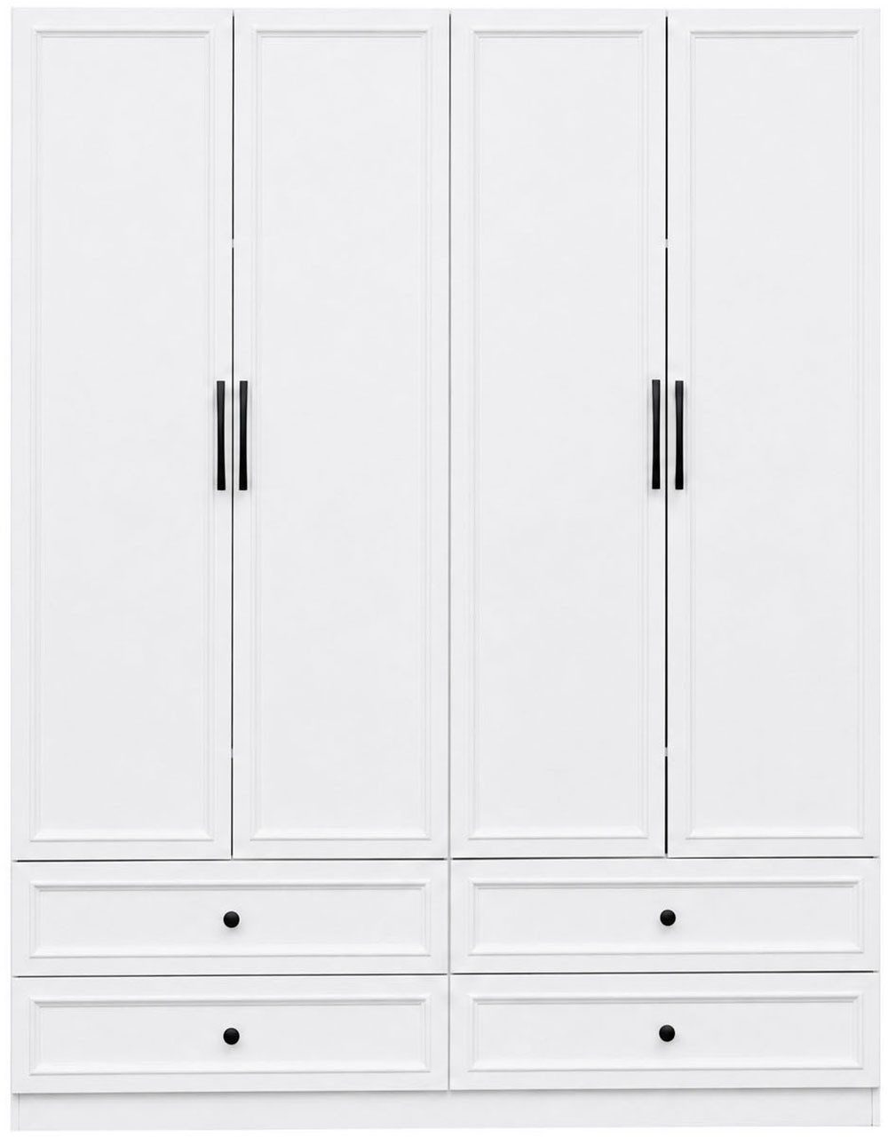 OTTO home Kleiderschrank Arrian 160 cm Weiß, 4-türiger Drehtürenschrank im Landhausstil (mit 4 Schubladen & Gratis Organizern, FSC-zertifiziert) EXTRA VIEL PLAT – Bild 4 von 5