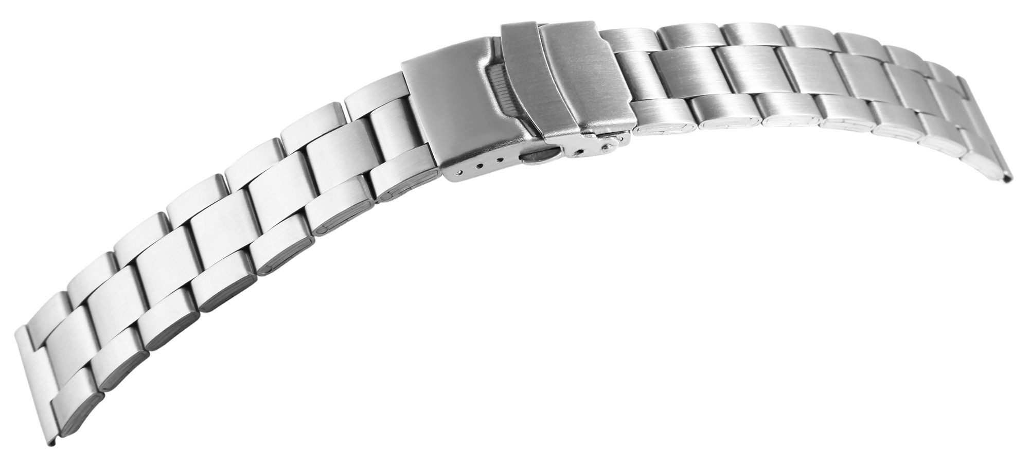 STEINMEISTER Uhrenarmband Ersatzarmband aus Edelstahl- Silber Matt - Faltschließe - 18- 22