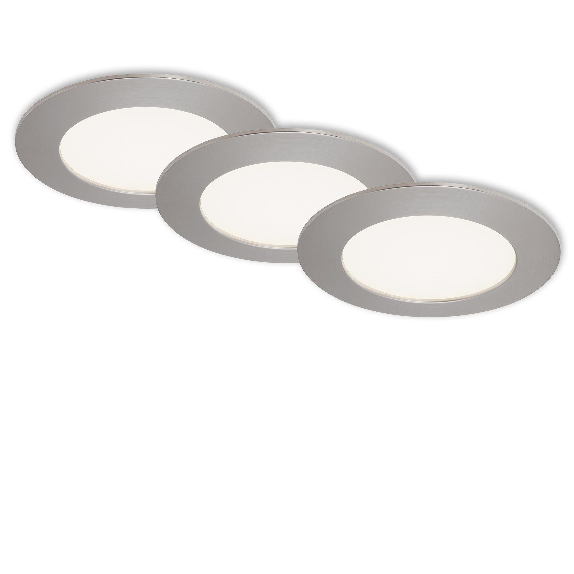 verbaut, LED Briloner Einbaustrahler, fest LED Leuchten LED, Einbauspot matt-nickel, 7284-032, Warmweiß, Einbauleuchte