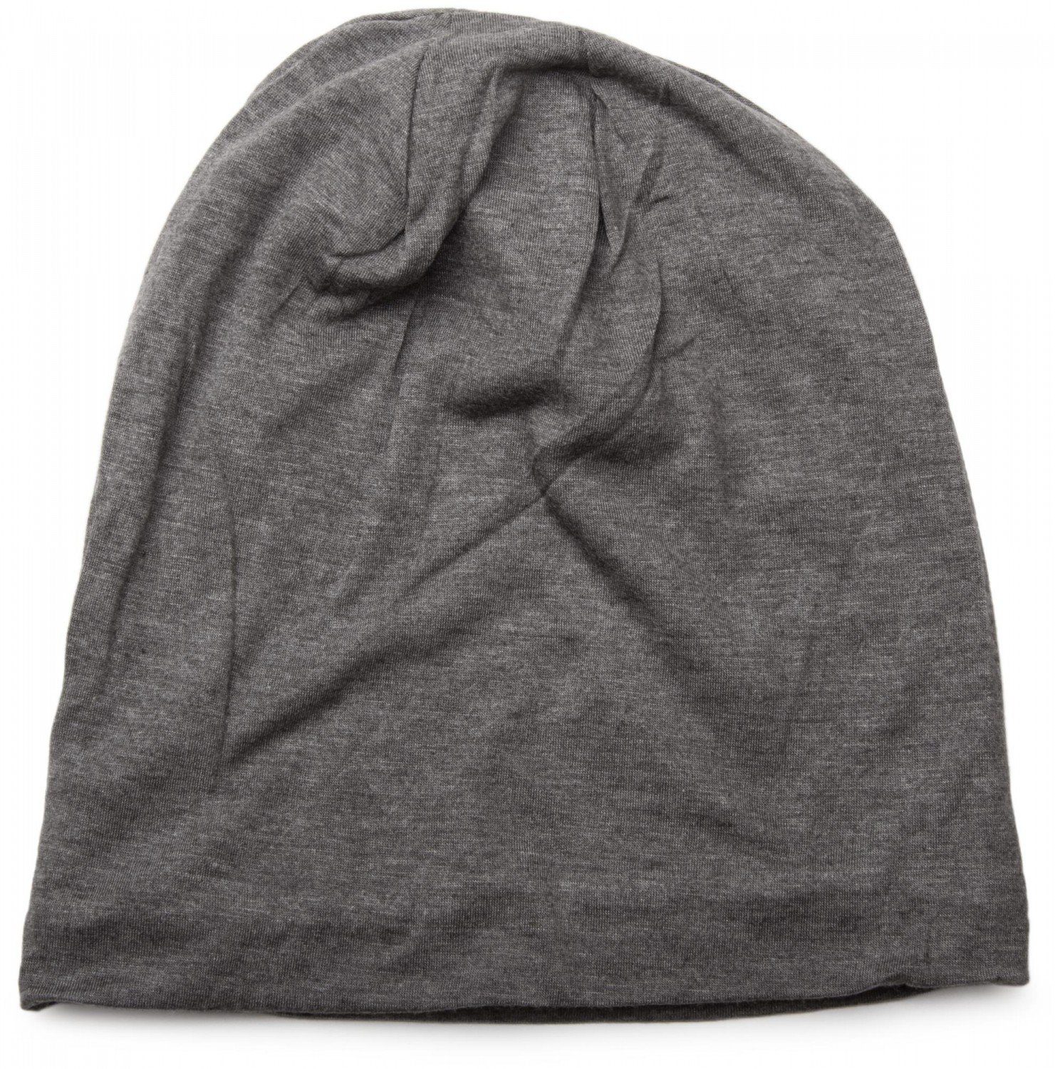 mit Unifarbene Beanie meliert Fleece Mütze Dunkelgrau (1-St) Beanie styleBREAKER